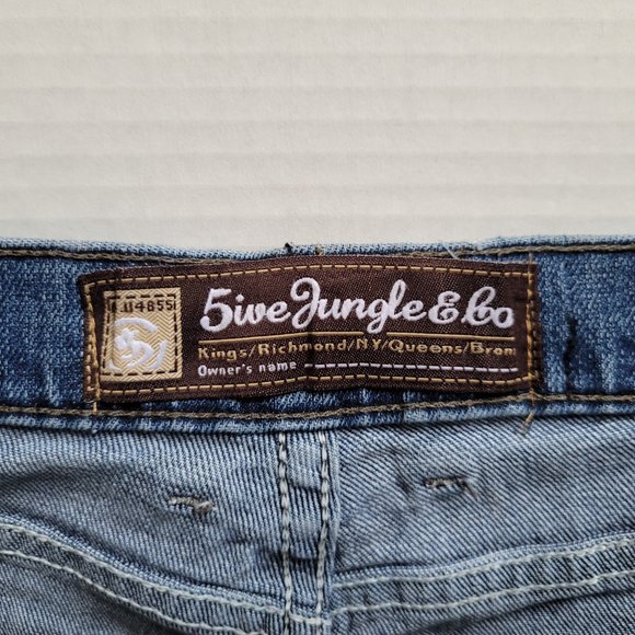 Jean shorts 5ive Jungle & Co men's vintage blue denim bermuda new old stock NWT - Picture 5 of 14
